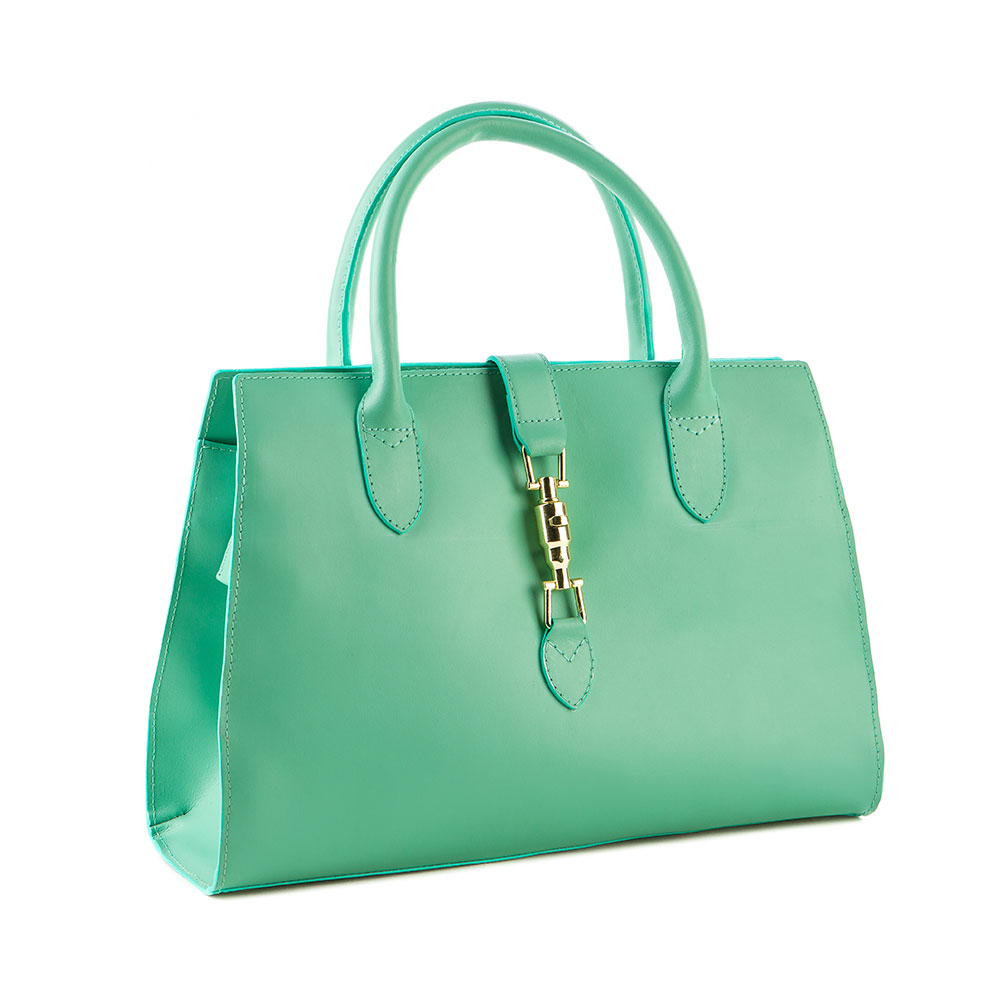 Bolso verde de piel