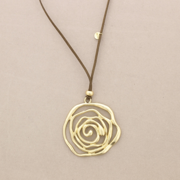 COLLAR LARGO FLOR METAL