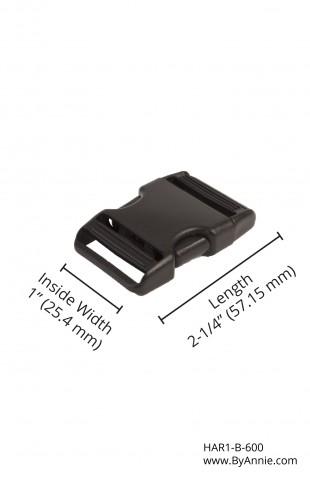 1" black - Side Release Buckle