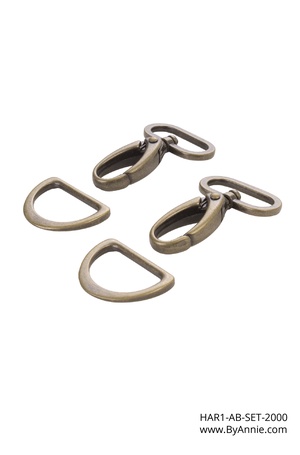 Hardware 1" antique brass - Hardware Set 2000