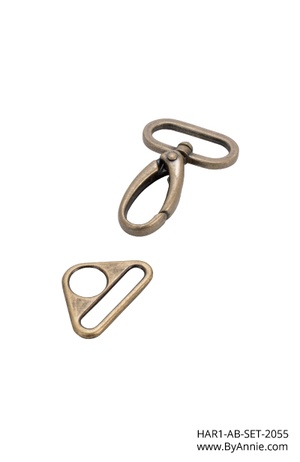 Hardware 1" antique brass - Hardware Set 2055
