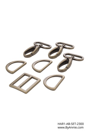 Hardware 1" antique brass - Hardware Set 2300