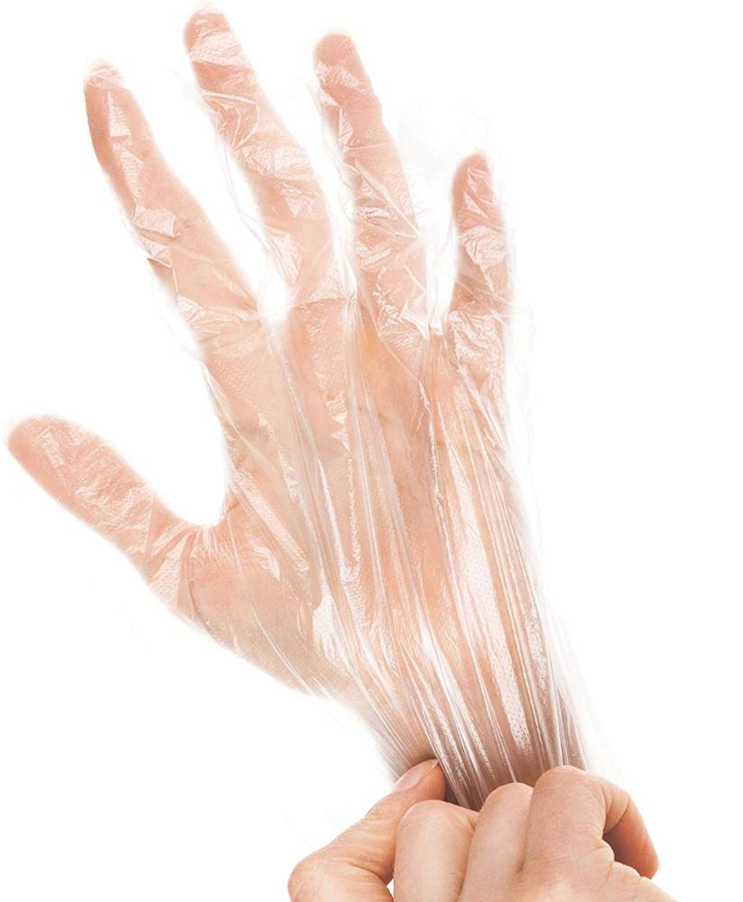 guantes de plástico desechables de seguridad desechables antitáctiles, sin látex, para cocina, barbacoa, limpieza, evitar el contacto directo 100PCS