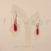 pendientes geranio blanco y rojo