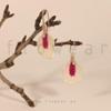 pendientes geranio blanco y rojo