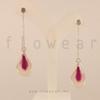 pendientes geranio morado y rosa