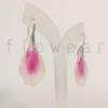 pendientes geranio blanco y rosa