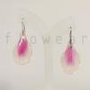 pendientes geranio blanco y rosa