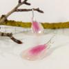 pendientes geranio blanco y rosa