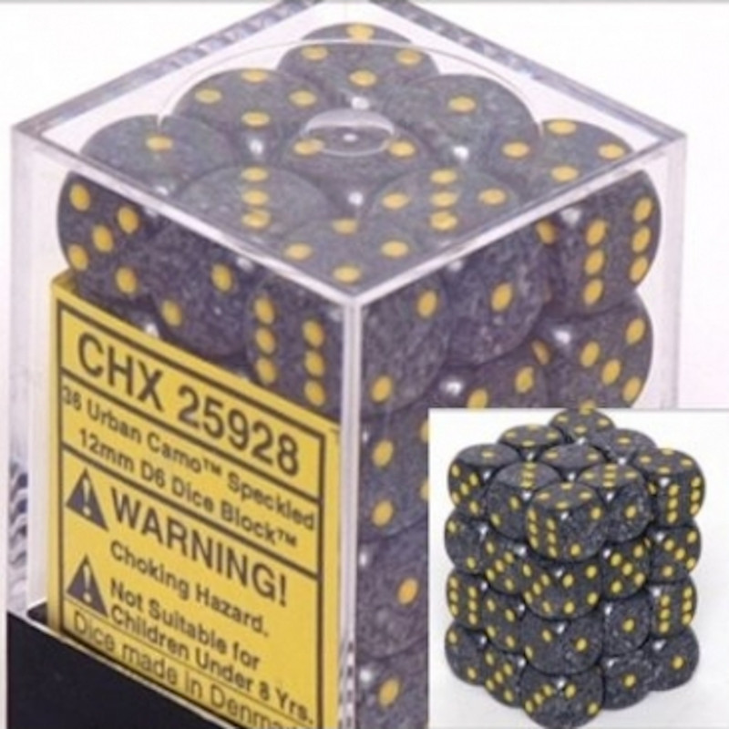 Dados de 6 caras Speckled Chessex. Urban Camo D6 - Bloque de 36