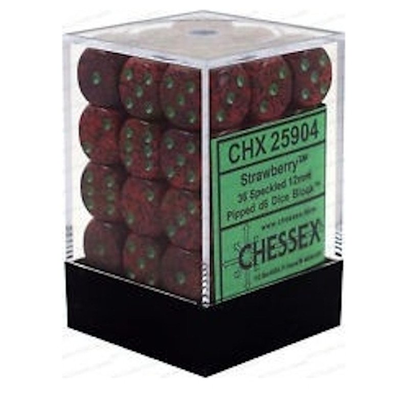 Dados de 6 caras Speckled Chessex. Strawberry D6 - Bloque de 36