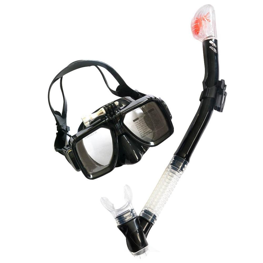  Máscara de snorkel con soporte para cámara, tamaño  pequeño/mediano, extra largo, 6ª generación Vyu360 : Deportes y Actividades  al Aire Libre