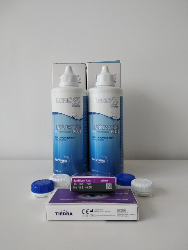 Tiedra pack lentes de contacto hidrogel de silicona para 6 meses con liquidos