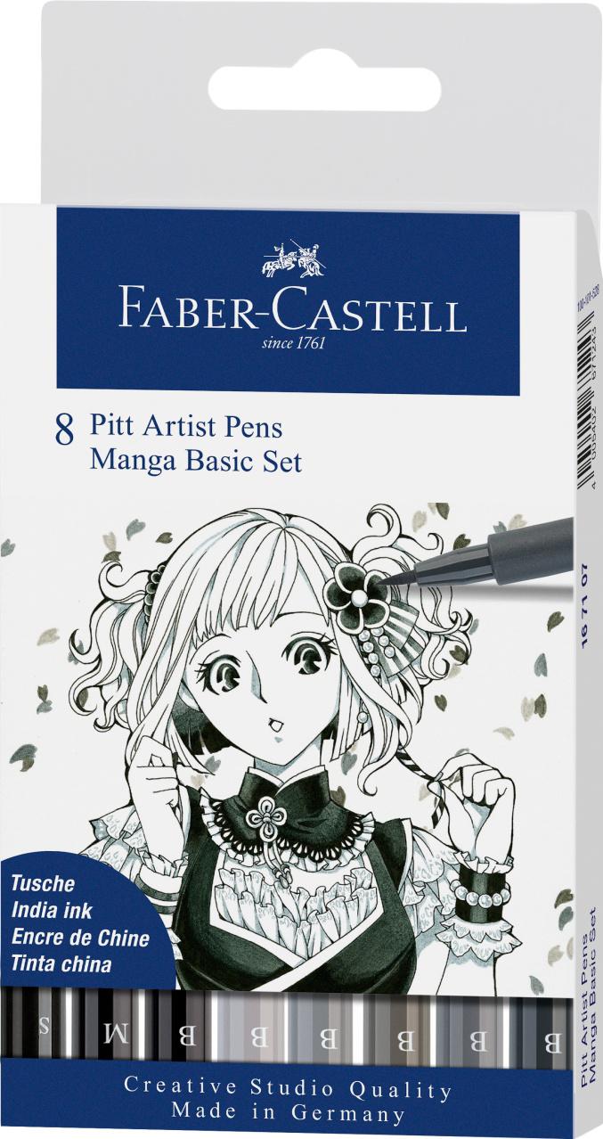 Faber-Castell 8 Pitt Artist Pens Manga Basic Set