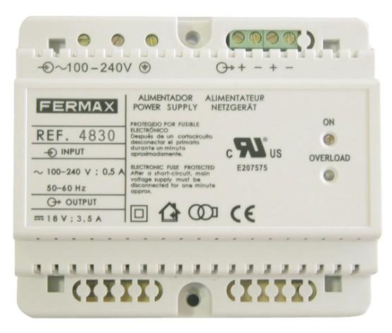 Fermax Alimentador DIN6 240Vac/18Vdc 3.5A 4830