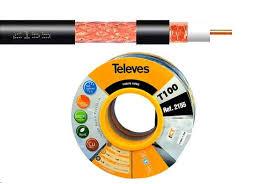 Televes Cable Coaxial TV T100Plus Negro 100m 215501